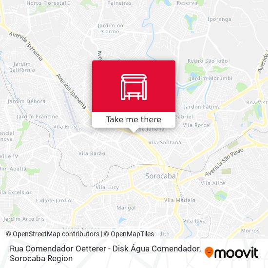 Rua Comendador Oetterer - Disk Água Comendador map