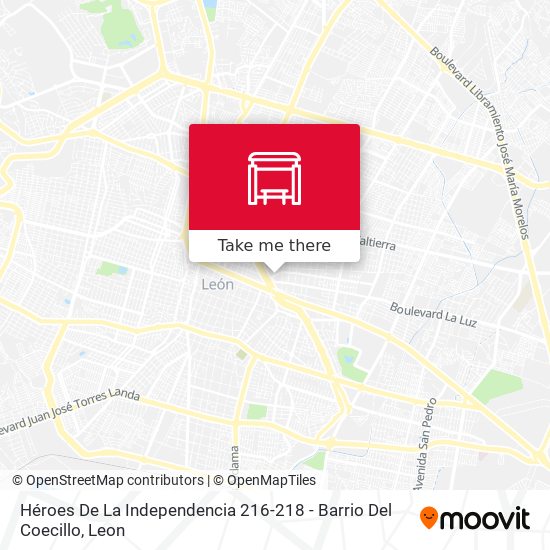 Héroes De La Independencia 216-218 - Barrio Del Coecillo map