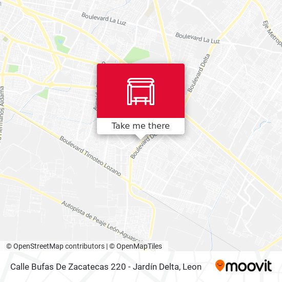 Calle Bufas De Zacatecas 220 - Jardín Delta map