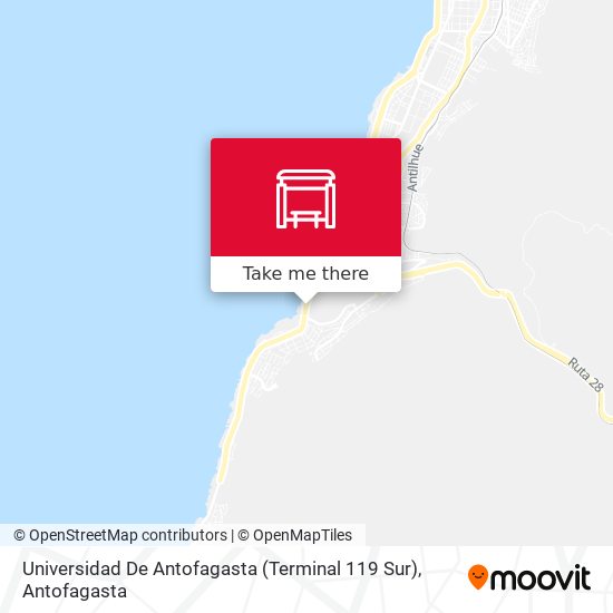 Mapa de Universidad De Antofagasta (Terminal 119 Sur)