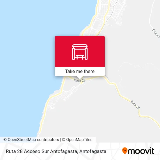 Mapa de Ruta 28 Acceso Sur Antofagasta