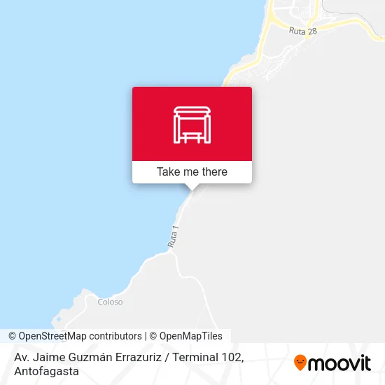 Mapa de Av. Jaime Guzmán Errazuriz / Terminal 102