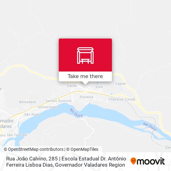 Mapa Rua João Calvino, 285 | Escola Estadual Dr. Antônio Ferreira Lisboa Dias