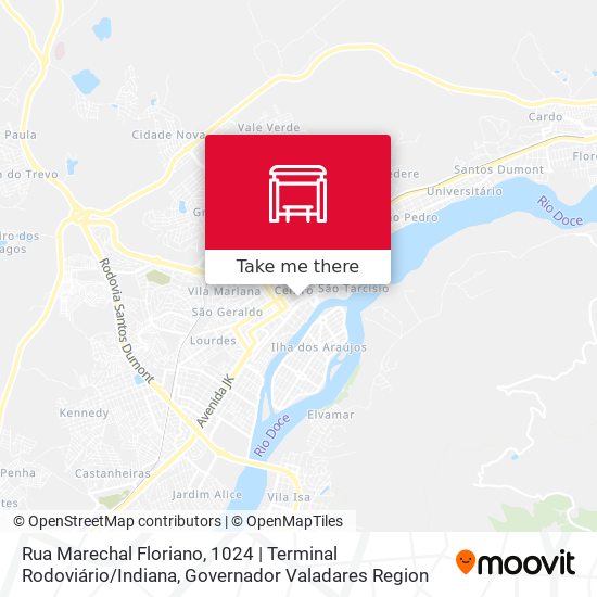 Mapa Rua Marechal Floriano, 1024 | Terminal Rodoviário / Indiana