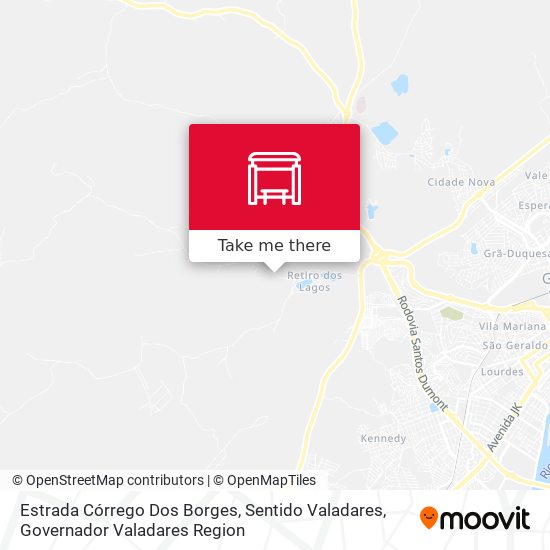 Estrada Córrego Dos Borges, Sentido Valadares map