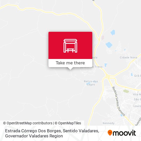 Mapa Estrada Córrego Dos Borges, Sentido Valadares