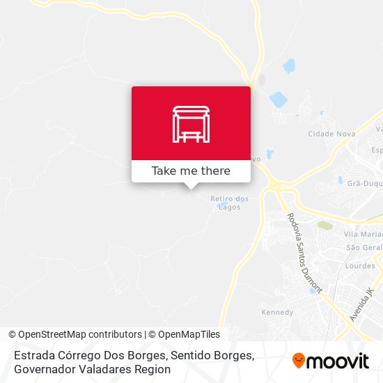 Mapa Estrada Córrego Dos Borges, Sentido Borges