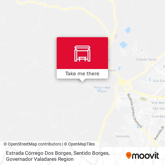 Mapa Estrada Córrego Dos Borges, Sentido Borges