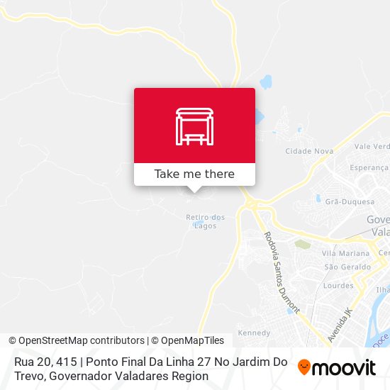 Mapa Rua 20, 415 | Ponto Final Da Linha 27 No Jardim Do Trevo