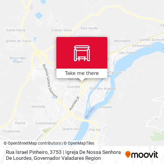 Mapa Rua Israel Pinheiro, 3753 | Igreja De Nossa Senhora De Lourdes