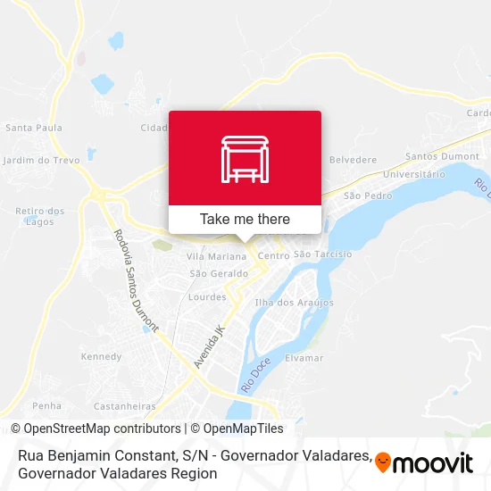 Rua Benjamin Constant, S / N - Governador Valadares map