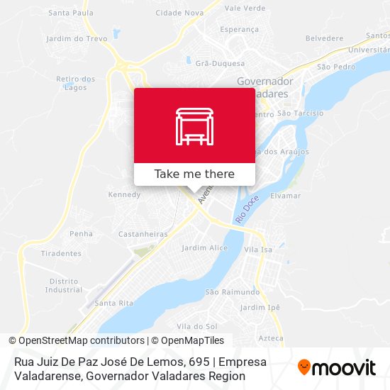 Mapa Rua Juiz De Paz José De Lemos, 695 | Empresa Valadarense