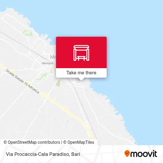 Via Procaccia-Cala Paradiso map