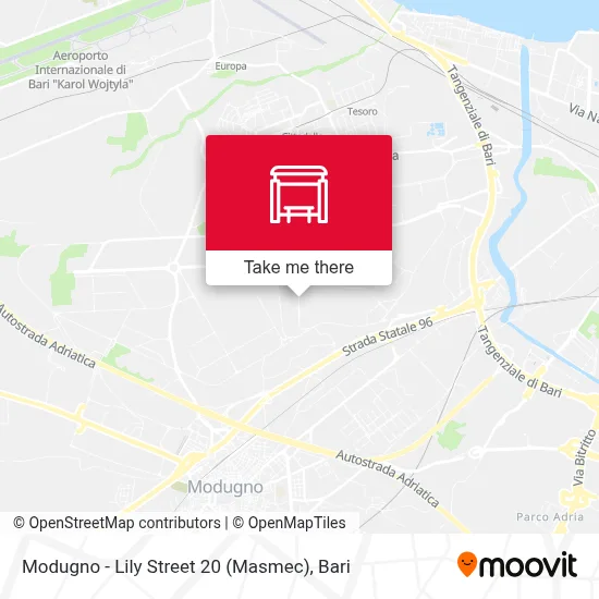 Modugno - Lily Street 20 (Masmec) map