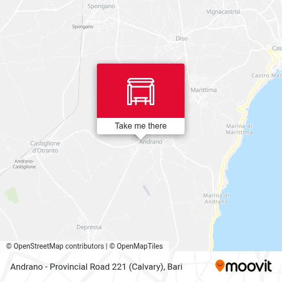 Andrano - Provincial Road 221 (Calvary) map