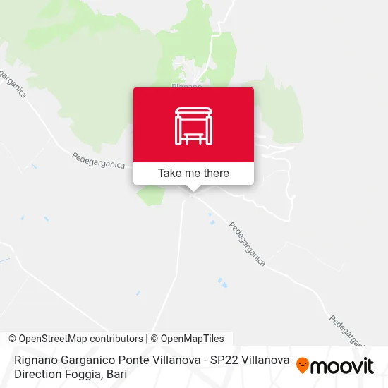 Rignano Garganico Ponte Villanova - SP22 Villanova Direction Foggia map