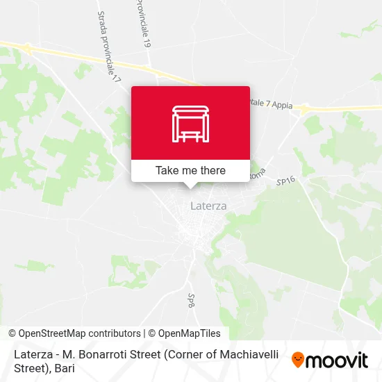 Laterza - M. Bonarroti Street (Corner of Machiavelli Street) map