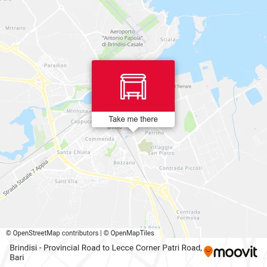 Brindisi - Provincial Road to Lecce Corner Patri Road map