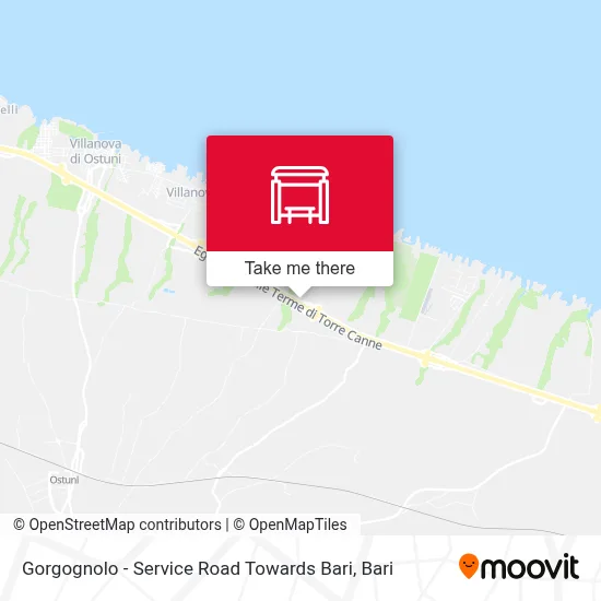Gorgognolo - Service Road Towards Bari map