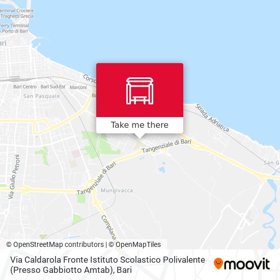 Via Caldarola Fronte Istituto Scolastico Polivalente (Presso Gabbiotto Amtab) map