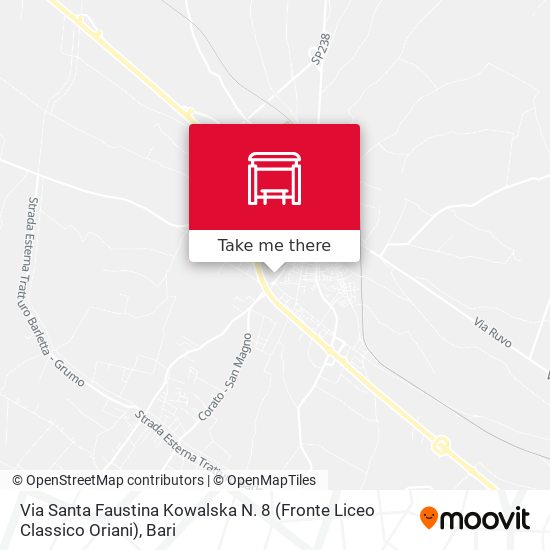Via Santa Faustina Kowalska N. 8 (Fronte Liceo Classico Oriani) map