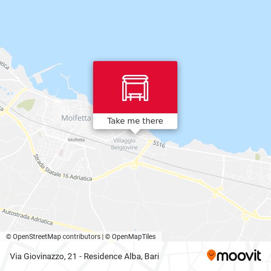 Via Giovinazzo, 21 - Residence Alba map