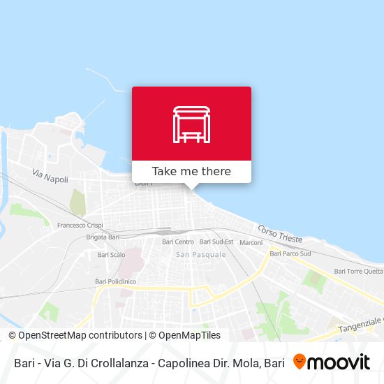 Bari - Via G. Di Crollalanza -  Capolinea Dir. Mola map