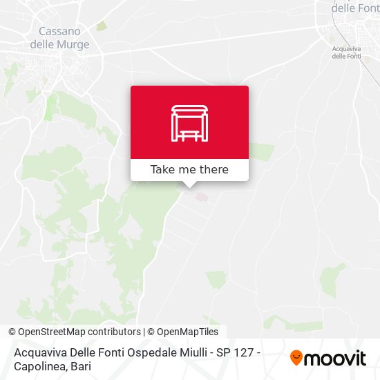 Acquaviva Delle Fonti Ospedale Miulli - SP 127 - Capolinea map