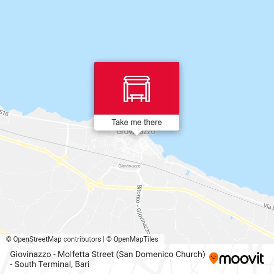 Giovinazzo - Molfetta Street (San Domenico Church) - South Terminal map