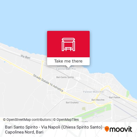 Bari Santo Spirito - Via Napoli (Chiesa Spirito Santo) - Capolinea Nord map