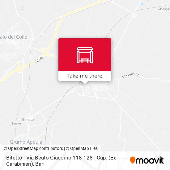Bitetto - Via Beato Giacomo 118-128 - Cap. (Ex Carabinieri) map