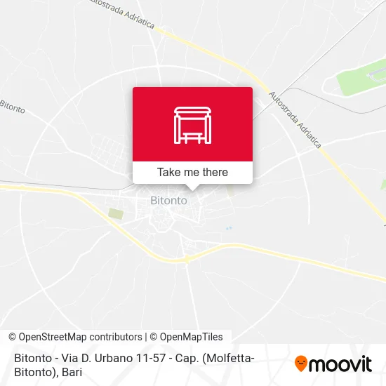 Bitonto - Via D. Urbano 11-57 - Terminal (Molfetta-Bitonto) map