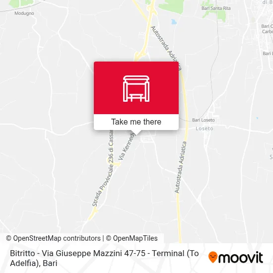 Bitritto - Via Giuseppe Mazzini 47-75 - Terminal (To Adelfia) map