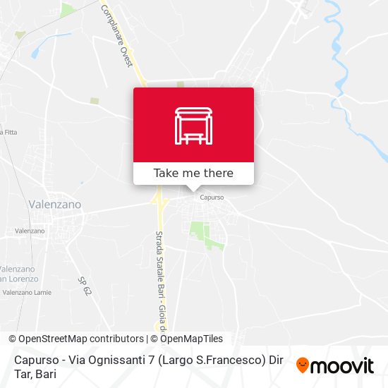 Capurso - Via Ognissanti 7 (Largo S.Francesco) Dir Tar map