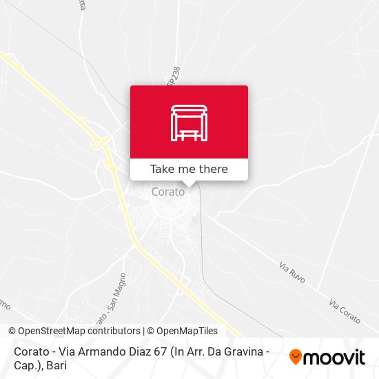 Corato - Via Armando Diaz 67 (In Arr. Da Gravina - Cap.) map