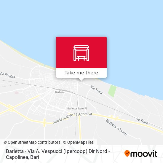 Barletta - Via A. Vespucci (Ipercoop) Dir Nord - Capolinea map