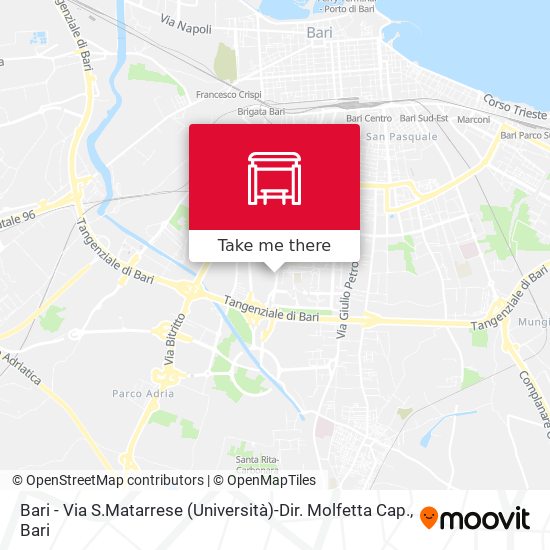 Bari - Via S.Matarrese (Università)-Dir. Molfetta Cap. map