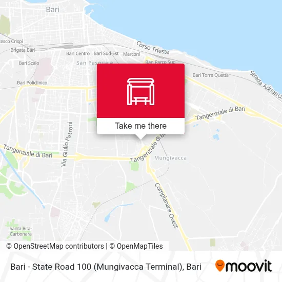 Bari - State Road 100 (Mungivacca Terminal) map