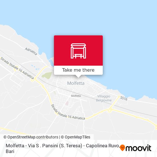 Molfetta - Via S . Pansini (S. Teresa)  - Capolinea Ruvo map