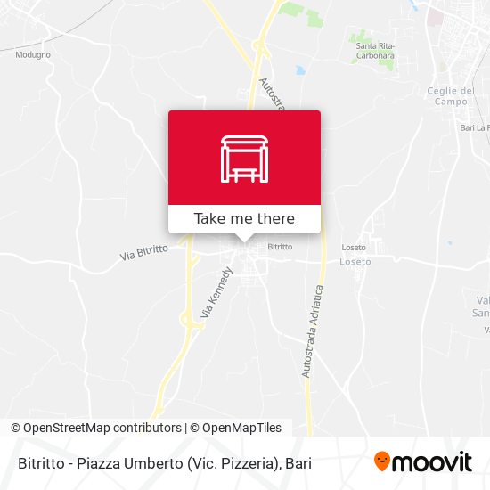 Bitritto - Piazza Umberto (Vic. Pizzeria) map