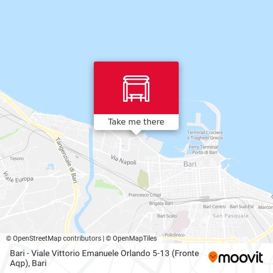 Bari - Viale Vittorio Emanuele Orlando 5-13 (Fronte Aqp) map