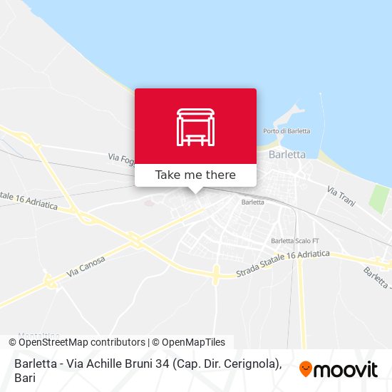 Barletta - Via Achille Bruni 34 (Cap. Dir. Cerignola) map