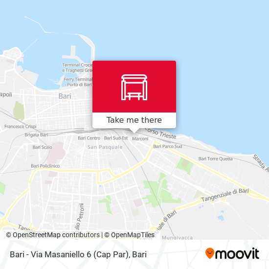 Bari - Via Masaniello 6 (Cap Par) map
