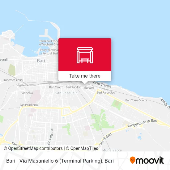 Bari - Via Masaniello 6 (Terminal Parking) map