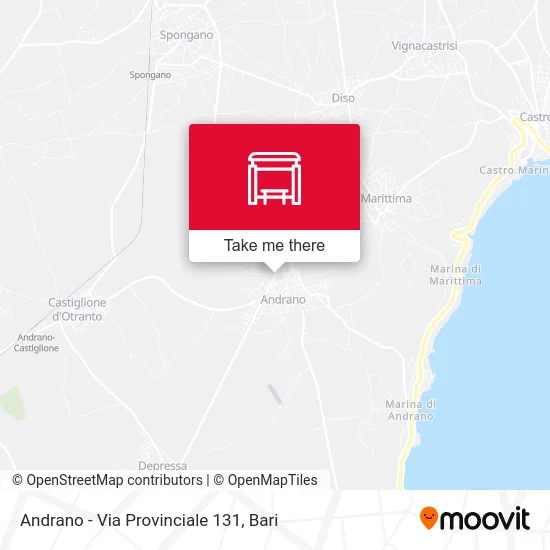 Andrano - Provincial Road 131 map
