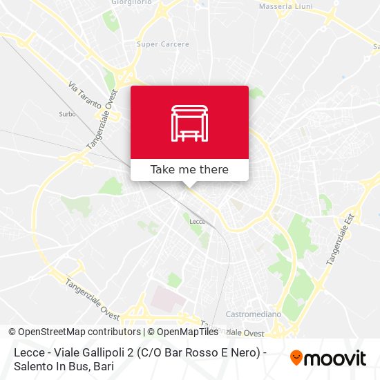 Lecce - Viale Gallipoli 2 (C / O Bar Rosso E Nero) - Salento In Bus map