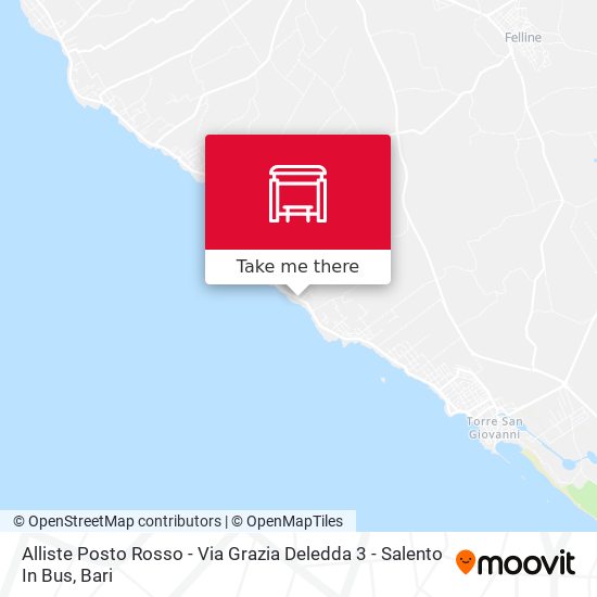 Alliste Posto Rosso - Via Grazia Deledda 3  - Salento In Bus map