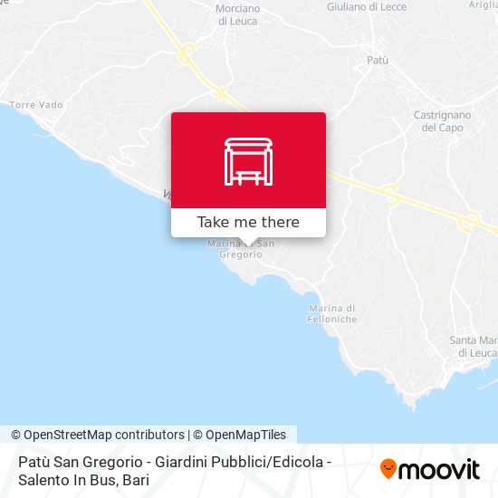 Patù San Gregorio - Giardini Pubblici / Edicola  - Salento In Bus map
