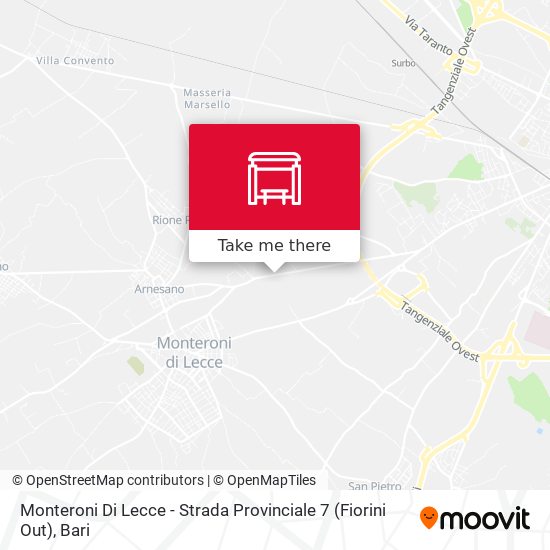 Monteroni Di Lecce - Strada Provinciale 7 (Fiorini Out) map