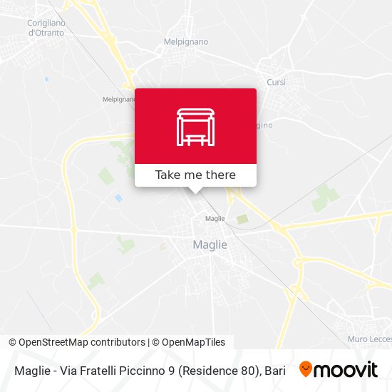 Maglie - Via Fratelli Piccinno 9 (Residence 80) map
